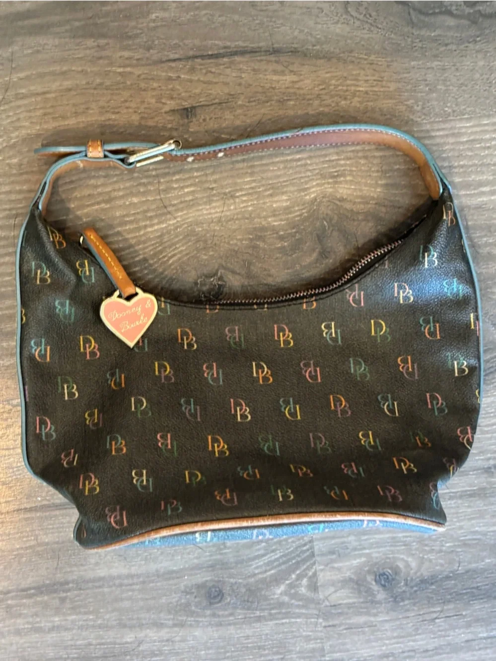 Vintage Dooney & Bourke Rainbow DB IT Bag Small Shoulder Hobo Bag Y2K